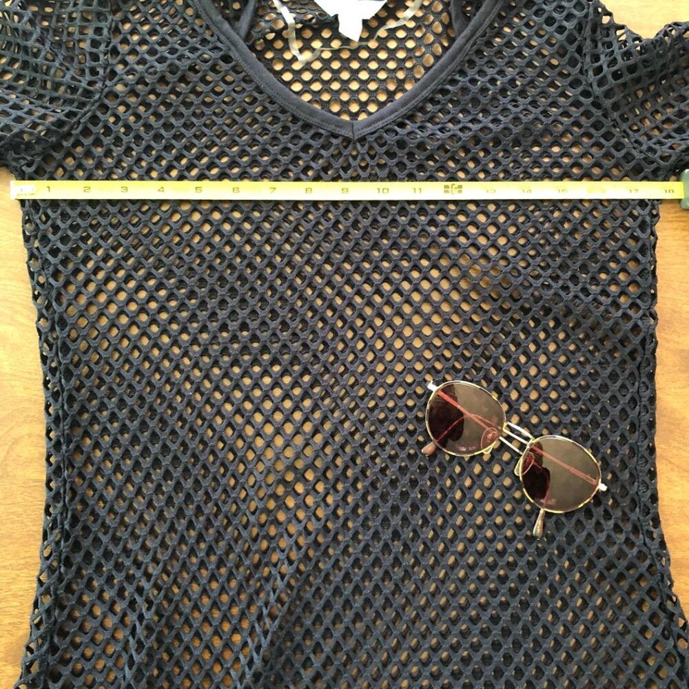 Balance Collection Coverup, Navy Blue, Mesh, Hooded, Beach Cover-up, Size Medium - Picture 7 of 9